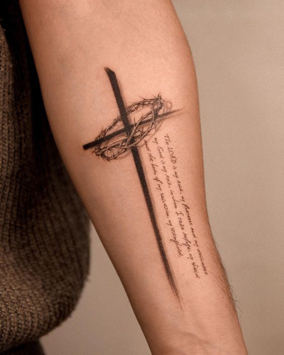 Forearm Half Sleeve Bible Verse Tattoos