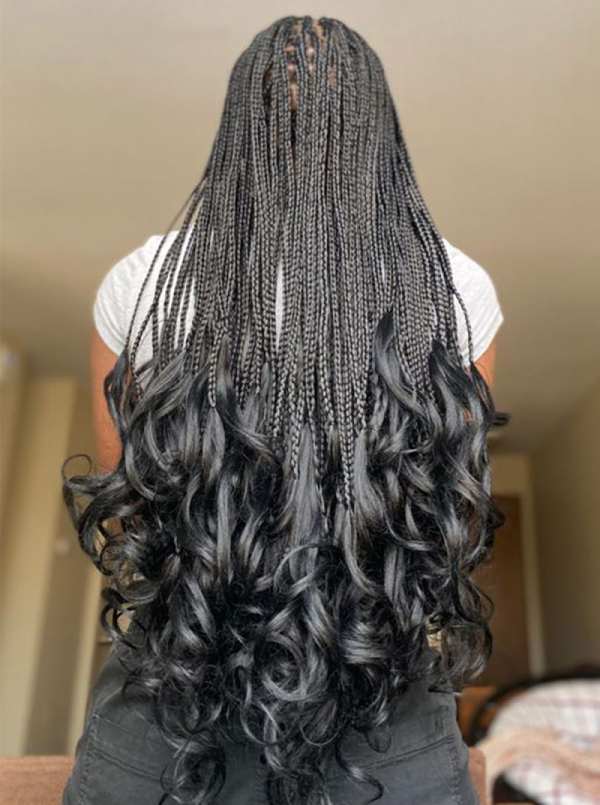 braids with curls at the end