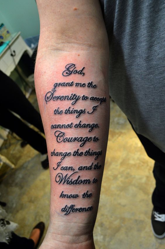 Forearm half sleeve Bible verse tattoos 