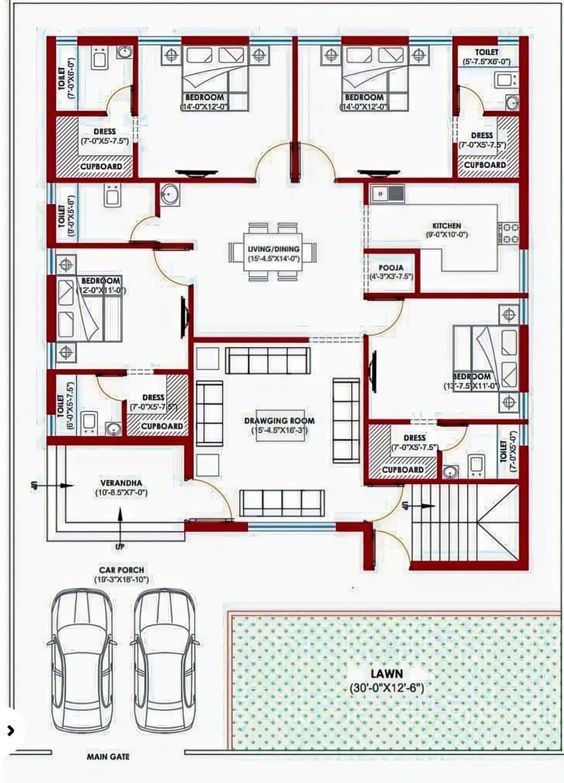  4 Bedroom House Plans