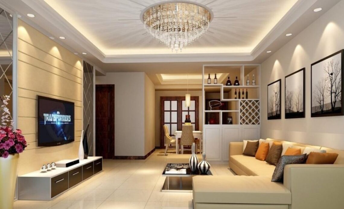 Living Room Led Profile Light Ceiling Design