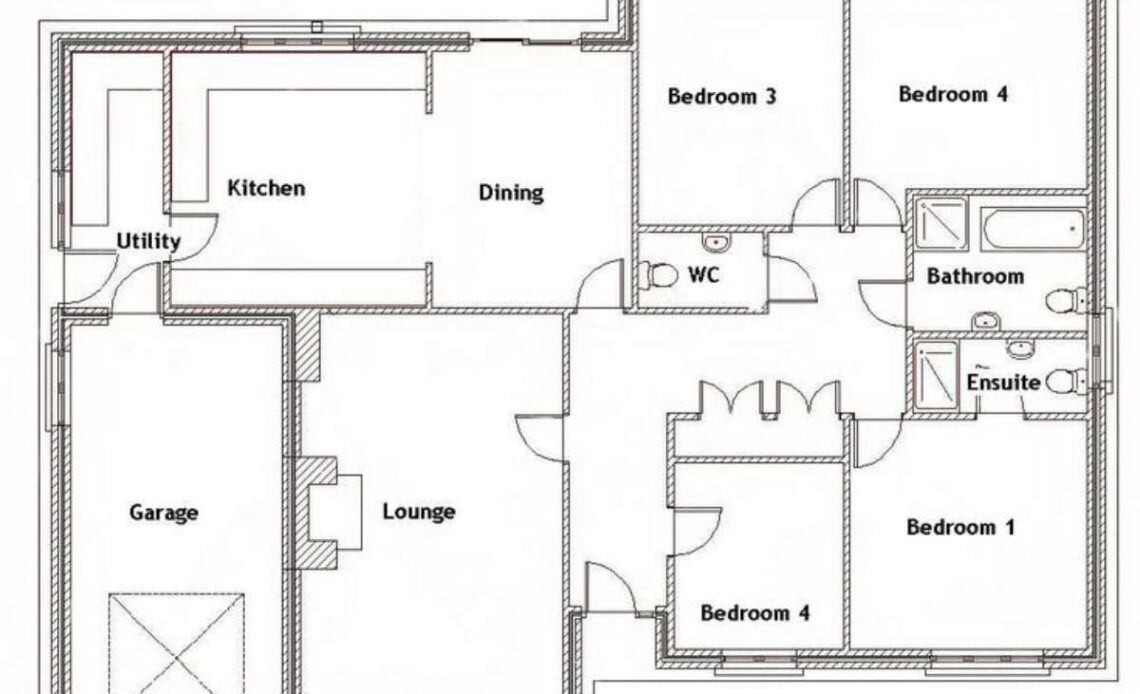 Low Cost Simple 4 Bedroom House Plans