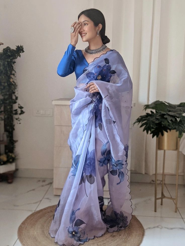 Organza Floral Saree