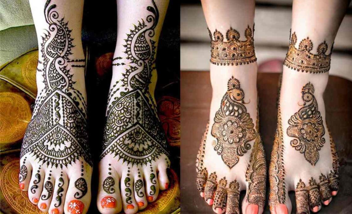 Stylish Leg Mehndi Design